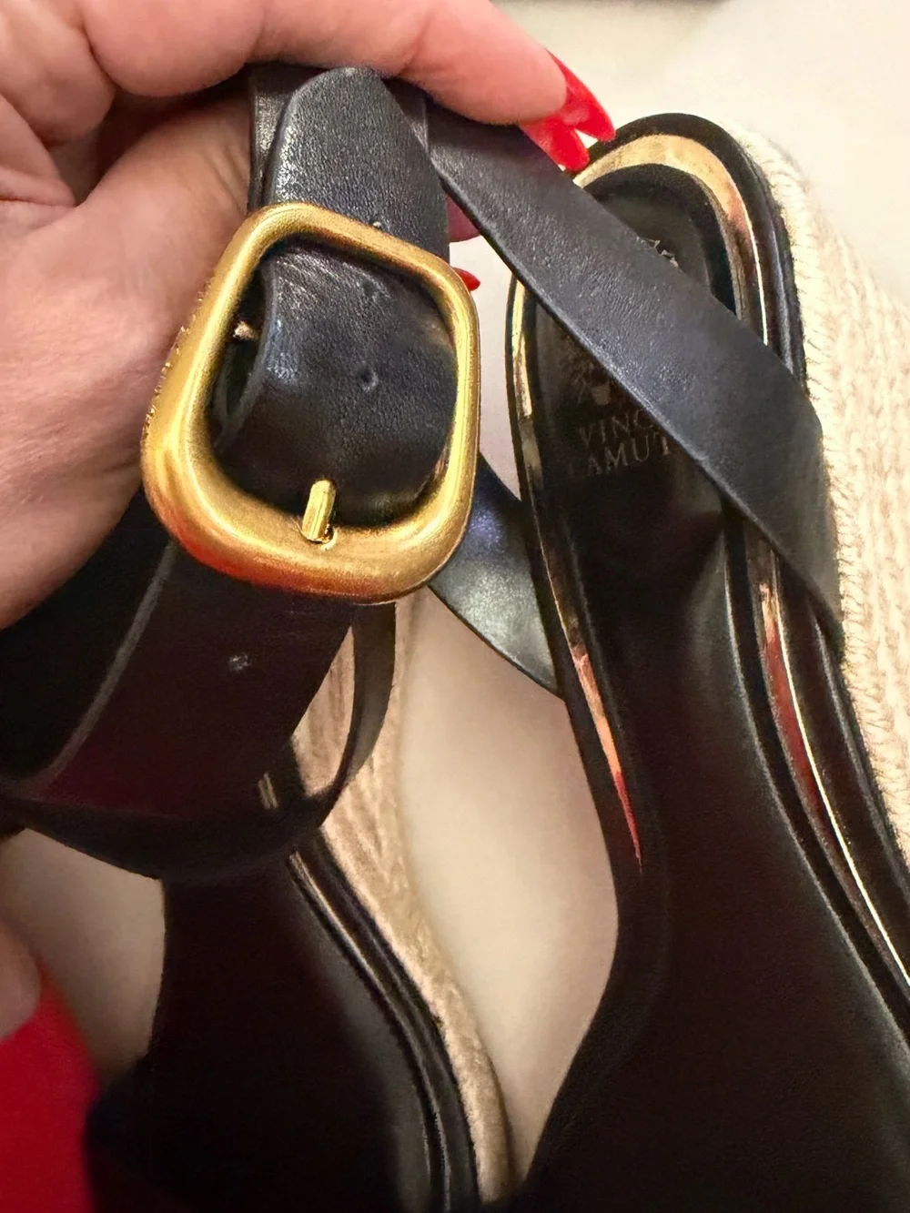 Vince Camuto Black Leather Strappy Sandals